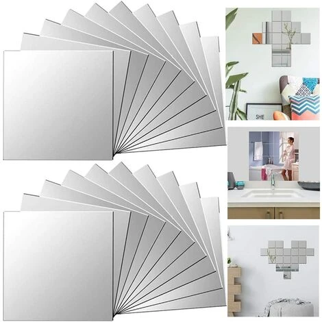 ALMI Miroirs Carrés Stickers Miroir Adhésif Miroir Autocollant Mural Miroir Carre Miroir Adhesif Mural Feuilles Miroir Muraux Miroir Non Verre Stickers Muraux Pour La Décoration Intérieure(20Pieces) 3 ALMI Miroirs Carrés Stickers Miroir Adhésif Miroir Autocollant Mural Miroir Carre Miroir Adhesif Mural Feuilles Miroir Muraux Miroir Non Verre Stickers Muraux Pour La Décoration Intérieure(20Pieces)