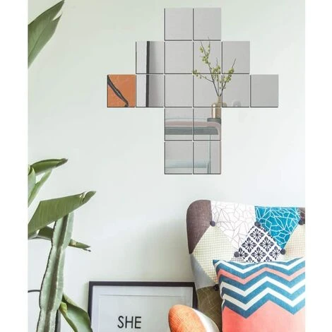 ALMI Miroirs Carrés Stickers Miroir Adhésif Miroir Autocollant Mural Miroir Carre Miroir Adhesif Mural Feuilles Miroir Muraux Miroir Non Verre Stickers Muraux Pour La Décoration Intérieure(20Pieces) 5 ALMI Miroirs Carrés Stickers Miroir Adhésif Miroir Autocollant Mural Miroir Carre Miroir Adhesif Mural Feuilles Miroir Muraux Miroir Non Verre Stickers Muraux Pour La Décoration Intérieure(20Pieces) – Image 3