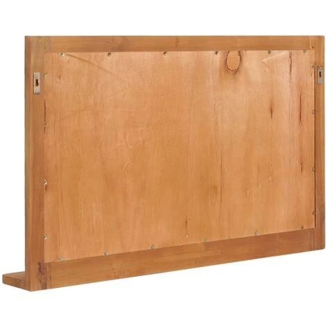 Hommoo Miroir Mural Avec Etagere 100x12x60 Cm Bois De Teck Massif 6 Hommoo Miroir Mural Avec Etagere 100x12x60 Cm Bois De Teck Massif – Image 4
