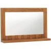 Hommoo Miroir Mural Avec Etagere 60x12x40 Cm Bois De Teck Massif -Miroir Soldes Boutique 54059060 1