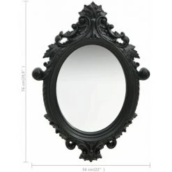 Hommoo Miroir Mural Style Chateau 56x76 Cm Noir -Miroir Soldes Boutique 54149107 5