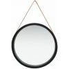 Hommoo Miroir Mural Avec Sangle 60 Cm Noir -Miroir Soldes Boutique 54151972 1
