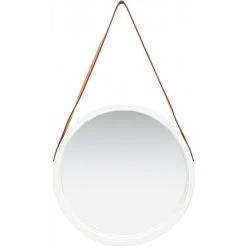 Hommoo Miroir Mural Avec Sangle 50 Cm Blanc 8 Hommoo Miroir Mural Avec Sangle 50 Cm Blanc -Miroir Soldes Boutique 54152191 2