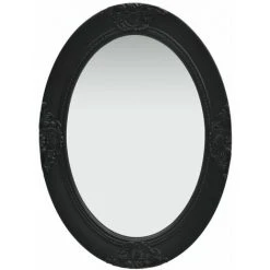 Hommoo Miroir Mural Style Baroque 50x70 Cm Noir