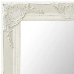 Hommoo Miroir Mural Style Baroque 50x120 Cm Blanc -Miroir Soldes Boutique 54167591 4