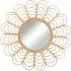 SPETEBO Miroir Mural Soleil Ø 51 Cm - Avec Cadre En Bois / Rotin -Miroir Soldes Boutique 54403479 1