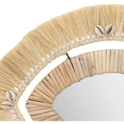 ATMOSPHERA, CRÉATEUR D'INTÉRIEUR Miroir Raphia Tropi 43x29 - Beige -Miroir Soldes Boutique 54423740 2