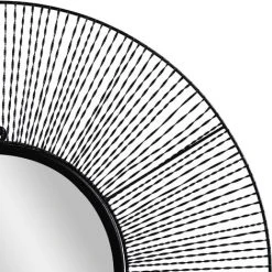 Miroir Mural Décoratif Forme Circulaire Cadre Métal Noir Derry 84cm WOMO-DESIGN® -Miroir Soldes Boutique 54456247 2