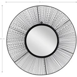 Miroir Mural Décoratif Forme Circulaire Cadre Métal Noir Derry 84cm WOMO-DESIGN® -Miroir Soldes Boutique 54456247 4