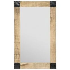 Miroir Bois Silas 70x116 Atmosphera - Naturel - Naturel Et Noir