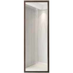 Fortuna Lai Miroir Sur Pied, Miroir Mural, Miroir Cadre Bois Marron 140x50cm Grand Miroir Pleine Longueur Haute Définition Avec Crochets Pour Salon Ou Dressing -Miroir Soldes Boutique 55268105 5
