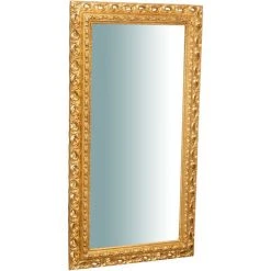 BISCOTTINI Miroir Murale En Bois Affichage Verticale/horizontale Finition Feuille Or Vieilli Aux Dimensions