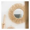 M-S Miroir Tressé Rond 90 Cm En Rotin Naturel