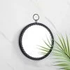 ENLENK Miroir Mural Rond, 1 Pièce Miroir Décoratif Mural En Métal Noir Avec Anneau De Suspension, Miroirs En Verre Vintage Pour Vanité Salle De Bain Chambre Couloir Salon -Miroir Soldes Boutique 55284758 1