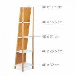 JARDIBRICODECO Miroir Sur Pied En Bambou Avec étagère -Miroir Soldes Boutique 55315813 5