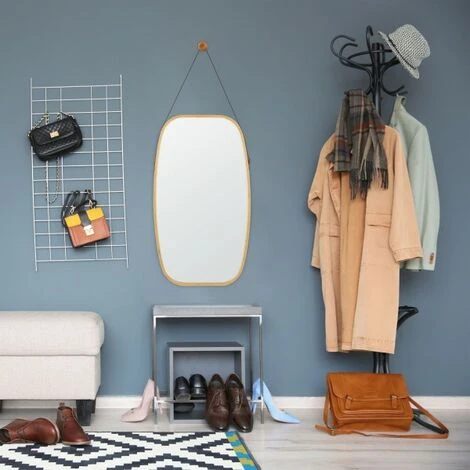 JARDIBRICODECO Miroir Ovale Mural Suspendu En Bambou 4 JARDIBRICODECO Miroir Ovale Mural Suspendu En Bambou – Image 2