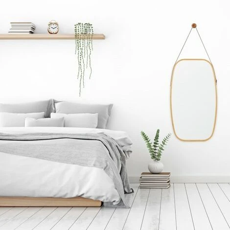 JARDIBRICODECO Miroir Ovale Mural Suspendu En Bambou 7 JARDIBRICODECO Miroir Ovale Mural Suspendu En Bambou – Image 5
