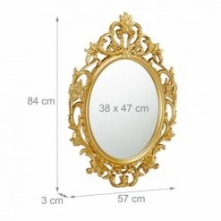 JARDIBRICODECO Miroir Ovale Baroque Avec Cadre -Miroir Soldes Boutique 55316097 4
