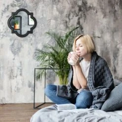 JARDIBRICODECO Miroir Mural Vintage -Miroir Soldes Boutique 55316120 2