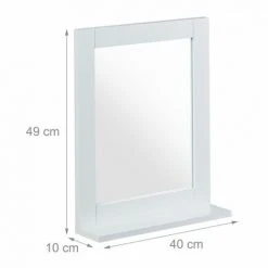 JARDIBRICODECO Miroir Mural Blanc Avec Rangement -Miroir Soldes Boutique 55316469 4