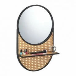 JARDIBRICODECO Miroir Mural Avec Tablette