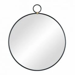 JARDIBRICODECO Miroir Mural Rond En Noir