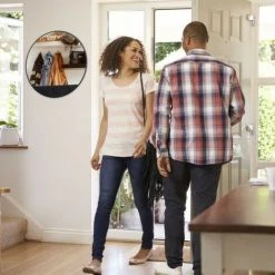 JARDIBRICODECO Miroir Mural Rond Noir -Miroir Soldes Boutique 55316640 3