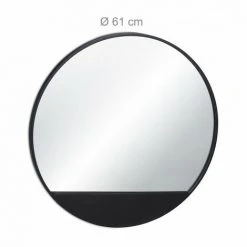 JARDIBRICODECO Miroir Mural Rond Noir -Miroir Soldes Boutique 55316640 4