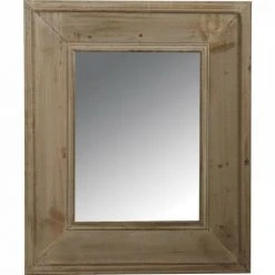 JARDIBRICODECO Miroir En Bois Blanc Vieilli
