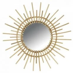 JARDIBRICODECO Miroir Soleil En Rotin