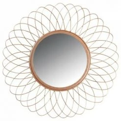 JARDIBRICODECO Miroir Rond En Métal Cuivré