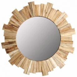JARDIBRICODECO Miroir Rond En Pin
