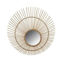 JARDIBRICODECO Maxi Miroir Paon En Rotin