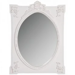 JARDIBRICODECO Miroir Rectangulaire Blanc Charme
