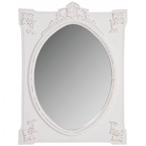 JARDIBRICODECO Miroir Rectangulaire Blanc Charme 3 JARDIBRICODECO Miroir Rectangulaire Blanc Charme