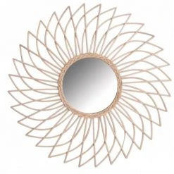 JARDIBRICODECO Miroir Spirale En Rotin Naturel