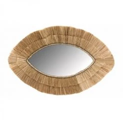 JARDIBRICODECO Miroir Oeil En Jonc Naturel