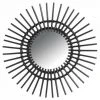 JARDIBRICODECO Miroir Soleil En Rotin Noir -Miroir Soldes Boutique 55334471 1