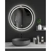 Dripex Miroir Maquillage Rond Avec Lumière LED, Miroir De Vanité 60cm, Miroir Mural Antibuée De Salle De Bain, Miroir Lumineux à Économie D'Énergie Avec Interrupteur Tactile, IP44 - 60 X 60 Cm -Miroir Soldes Boutique 55391072 1
