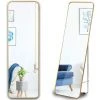 COSTWAY Miroir Autoportant Rectangulaire Mural Avec Support En Acier Doré Avec Film Protecteur Anti-casse 40 X 130 Cm Pour Chambre -Miroir Soldes Boutique 55476120 1