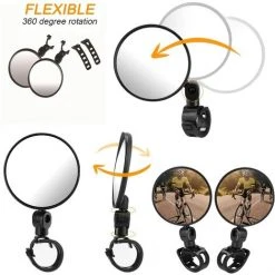 VERSAILLESFR 2 PCS Rétroviseur Vélo,Miroirs De Vision Arrière De Vélo - Réglable à 360 ° - Universel Résistant Aux Chocs Miroir De Sécurité De Grand Angle Guidon Rétroviseur Miroir Pour Vélo De Montagne,Versailles -Miroir Soldes Boutique 55525149 5