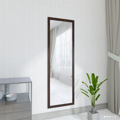ASUPERMALL Miroir Sur Pied Cadre Bois Marron 140x50cm Haute Définition Grand Miroir Pleine Longueur Avec Patère Pour Salon Ou Dressing 3 ASUPERMALL Miroir Sur Pied Cadre Bois Marron 140x50cm Haute Définition Grand Miroir Pleine Longueur Avec Patère Pour Salon Ou Dressing