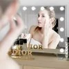 Homfa Miroir De Maquillage Hollywood, Miroir De Maquillage Avec 14 LED, Mode D’Éclairage Tricolore, Miroir Mural Ou Sur Table, Pour Chambre à Coucher, Salle De Bain, 60x18x53cm 2 Homfa Miroir De Maquillage Hollywood, Miroir De Maquillage Avec 14 LED, Mode D’Éclairage Tricolore, Miroir Mural Ou Sur Table, Pour Chambre à Coucher, Salle De Bain, 60x18x53cm -Miroir Soldes Boutique 55578439 1