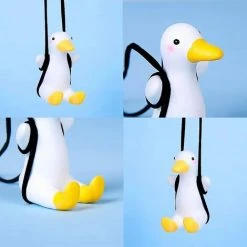 PERLE RARE 2 Pièces Auto Rétroviseurs Charmes Radiateur Voiture Ornement Swing Duck Mignon Volant Suspendu Pendentif Petit Canard Aromathérapie Décoration L'Ameublement Cadeau Amusant -Miroir Soldes Boutique 55608213 3
