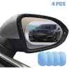 PERLE RARE Film Imperméable De Miroir De Vue Arrière De Voiture, 15 X 10cm HD Film Protecteur Anti-buée Imperméable De Miroir Pour Le Véhicule Universel SUV Trunk Side Windows Mirror, (4 Pièces)