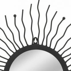 INLIFE Miroir Mural Éclat De Soleil 60 Cm Noir -Miroir Soldes Boutique 55639165 3