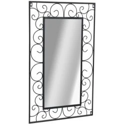 INLIFE Miroir Mural Rectangulaire 50 X 80 Cm Noir
