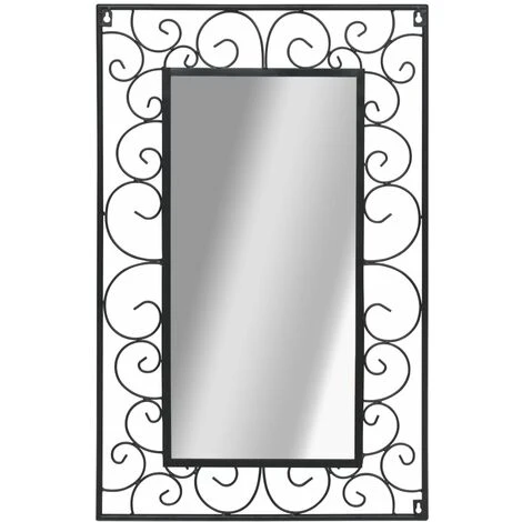 INLIFE Miroir Mural Rectangulaire 50 X 80 Cm Noir 4 INLIFE Miroir Mural Rectangulaire 50 X 80 Cm Noir – Image 2