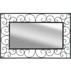 INLIFE Miroir Mural Rectangulaire 50 X 80 Cm Noir -Miroir Soldes Boutique 55639335 3
