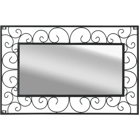 INLIFE Miroir Mural Rectangulaire 50 X 80 Cm Noir 5 INLIFE Miroir Mural Rectangulaire 50 X 80 Cm Noir – Image 3